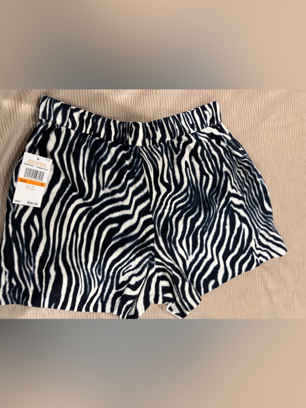 Michael Kors Zebra Print Elastic Waist Shorts in Black & White/ size small
